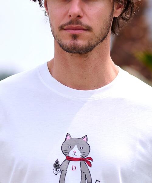 DRESSTERIOR（ドレステリア）の「【接触冷感／抗菌防臭／消臭】ICE CLEAR COTTON キャットTシャツ（Tシャツ/カットソー・メンズ・ホワイト/ブラック/ライトイエロー系/レッド系1・90/91/92/94）」の9枚目の写真