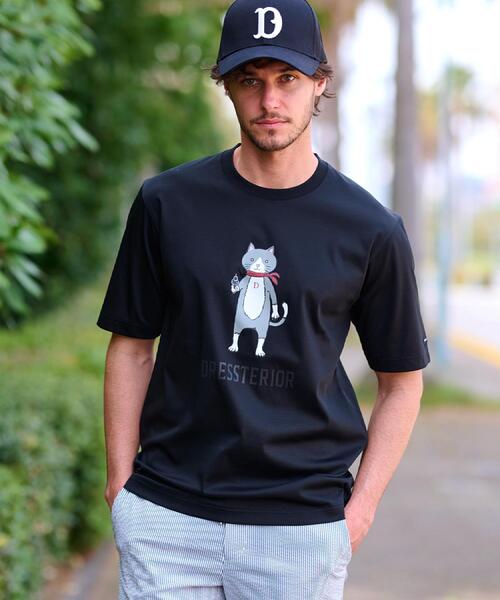DRESSTERIOR（ドレステリア）の「【接触冷感／抗菌防臭／消臭】ICE CLEAR COTTON キャットTシャツ（Tシャツ/カットソー・メンズ・ホワイト/ブラック/ライトイエロー系/レッド系1・90/91/92/94）」の14枚目の写真