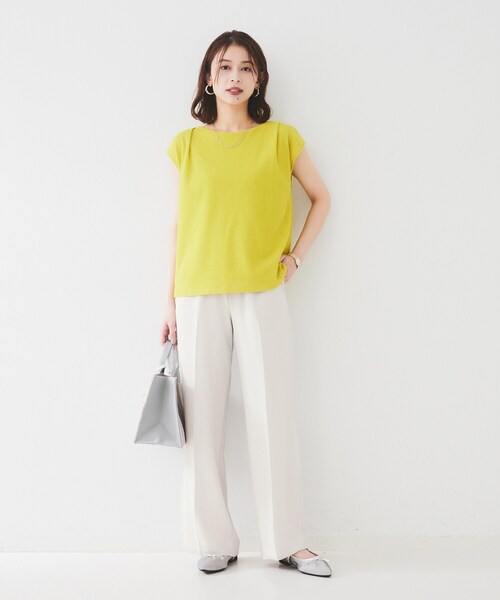 UNTITLED（アンタイトル）の「【接触冷感/UVカット/ウエストゴム】センタープレスツイルパンツ（その他パンツ・レディース・ブラック/ライトベージュ・50/42/44/46/48/00/01/02/03/04）」の11枚目の写真