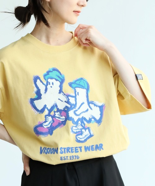 VISION STREET WEAR(ヴィジョンストリートウェア)の「【VISION STREET WEAR/ヴィジョンストリートウェア】オーバーサイズ ペイントゴースト 半袖Tシャツ(Tシャツ/カットソー・メンズ・イエロー/ホワイト/ブラック・L/LL/M)」の3枚目の写真