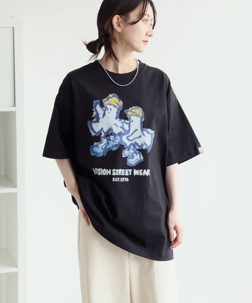 VISION STREET WEAR(ヴィジョンストリートウェア)の「【VISION STREET WEAR/ヴィジョンストリートウェア】オーバーサイズ ペイントゴースト 半袖Tシャツ(Tシャツ/カットソー・メンズ・イエロー/ホワイト/ブラック・L/LL/M)」の12枚目の写真