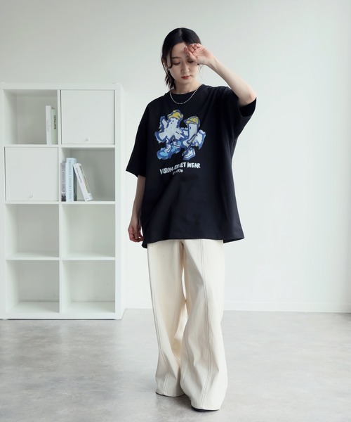 VISION STREET WEAR(ヴィジョンストリートウェア)の「【VISION STREET WEAR/ヴィジョンストリートウェア】オーバーサイズ ペイントゴースト 半袖Tシャツ(Tシャツ/カットソー・メンズ・イエロー/ホワイト/ブラック・L/LL/M)」の14枚目の写真