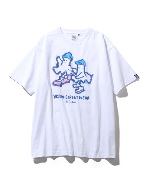 VISION STREET WEAR(ヴィジョンストリートウェア)の「【VISION STREET WEAR/ヴィジョンストリートウェア】オーバーサイズ ペイントゴースト 半袖Tシャツ(Tシャツ/カットソー・メンズ・イエロー/ホワイト/ブラック・L/LL/M)」の4枚目の写真