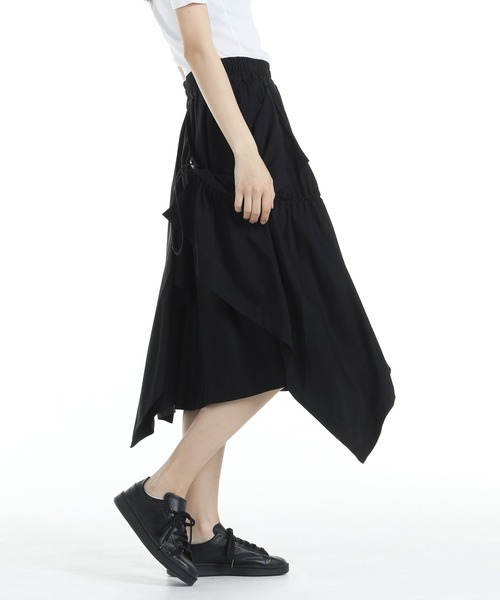 Y-3(ワイスリー)の「Y-3 RAYON TWILL SKIRT(スカート・レディース・ブラック・X-SMALL/SMALL/MEDIUM/LARGE/XX-SMALL)」の2枚目の写真
