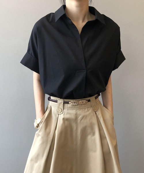 shoppinggo（ショッピングゴー）の「シャツ レディース ゆるカットソー ロングT（シャツ/ブラウス・レディース・ブラック/ベージュ/ホワイト・M）」の16枚目の写真