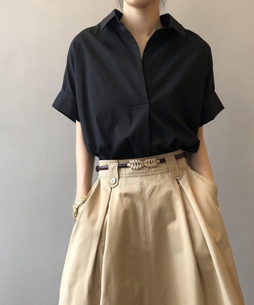 shoppinggo（ショッピングゴー）の「シャツ レディース ゆるカットソー ロングT（シャツ/ブラウス・レディース・ブラック/ベージュ/ホワイト・M）」の6枚目の写真