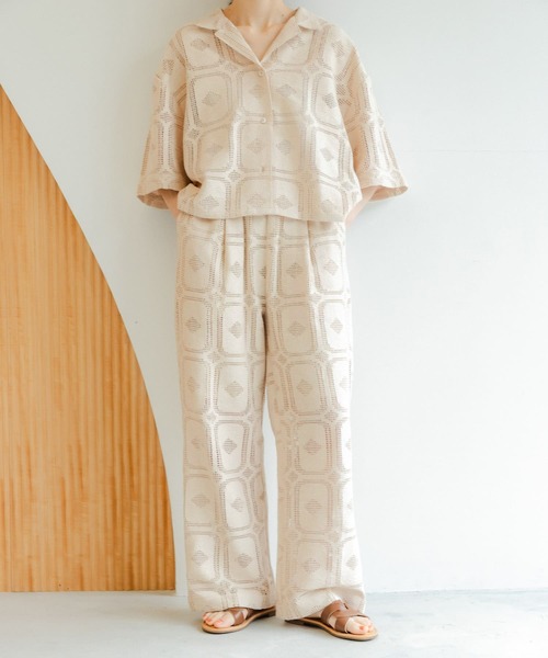 URBAN RESEARCH DOORS（アーバンリサーチドアーズ）の「『セットアップ対応』レースパンツ（その他パンツ・レディース・ナチュラル/ブラック・MEDIUM）」の21枚目の写真