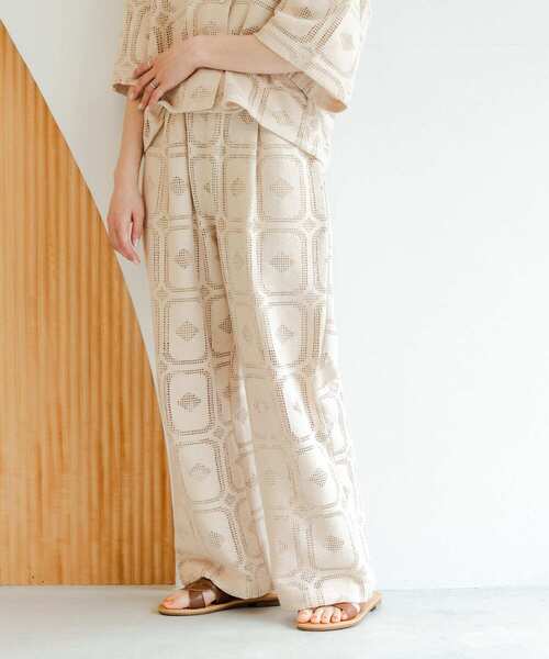 URBAN RESEARCH DOORS（アーバンリサーチドアーズ）の「『セットアップ対応』レースパンツ（その他パンツ・レディース・ナチュラル/ブラック・MEDIUM）」の17枚目の写真