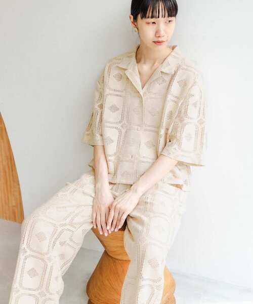 URBAN RESEARCH DOORS（アーバンリサーチドアーズ）の「『セットアップ対応』レースパンツ（その他パンツ・レディース・ナチュラル/ブラック・MEDIUM）」の14枚目の写真