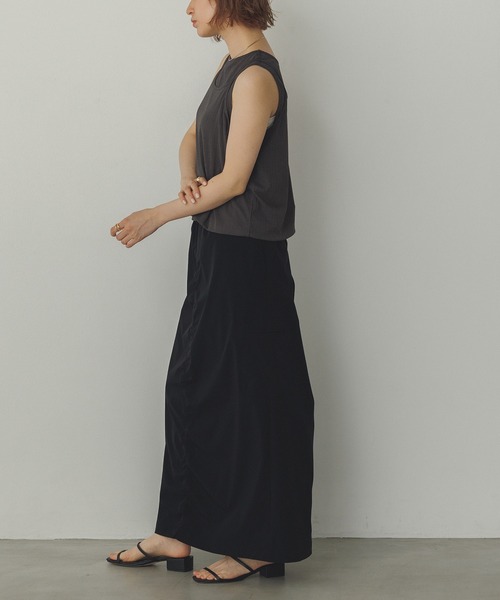 hunch(ハンチ)の「ランダムリブ シアータンクトップ(タンクトップ・レディース・ホワイト/ブルーパープル/チャコール/ブラック・FREE)」の9枚目の写真