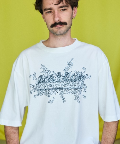 rehacer(レアセル)の「rehacer : Roots Supper Relax Fit T-shirt / ルーツサパー リラックス フィットTシャツ(Tシャツ/カットソー・メンズ・ネイビー/スミクロ/ホワイト・MEDIUM/LARGE/SMALL/X-LARGE)」の2枚目の写真