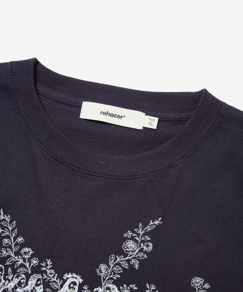 rehacer(レアセル)の「rehacer : Roots Supper Relax Fit T-shirt / ルーツサパー リラックス フィットTシャツ(Tシャツ/カットソー・メンズ・ネイビー/スミクロ/ホワイト・MEDIUM/LARGE/SMALL/X-LARGE)」の5枚目の写真