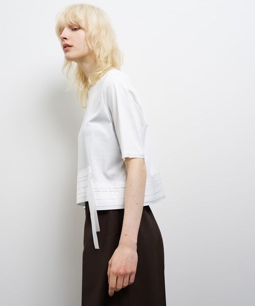 LANVIN en Bleu（ランバンオンブルー）の「アシンメテープフリルカットソー（Tシャツ/カットソー・レディース・ブラック/オフホワイト・38）」の6枚目の写真