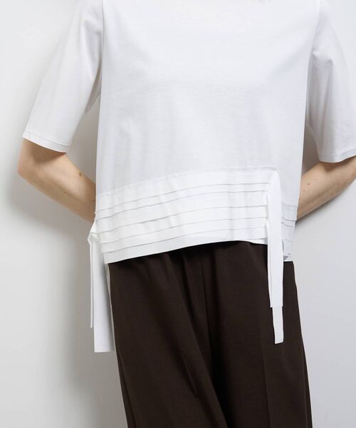 LANVIN en Bleu（ランバンオンブルー）の「アシンメテープフリルカットソー（Tシャツ/カットソー・レディース・ブラック/オフホワイト・38）」の8枚目の写真