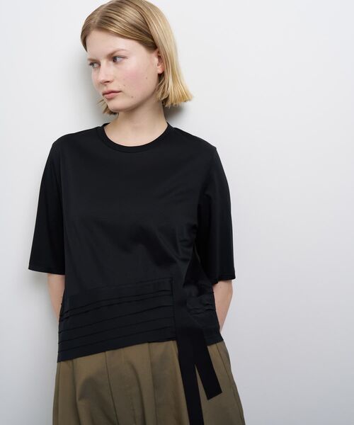 LANVIN en Bleu（ランバンオンブルー）の「アシンメテープフリルカットソー（Tシャツ/カットソー・レディース・ブラック/オフホワイト・38）」の12枚目の写真