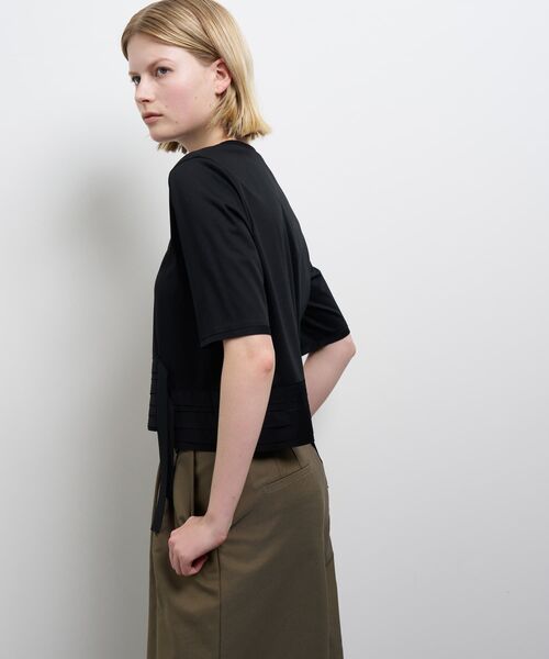 LANVIN en Bleu（ランバンオンブルー）の「アシンメテープフリルカットソー（Tシャツ/カットソー・レディース・ブラック/オフホワイト・38）」の13枚目の写真