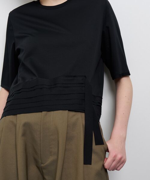 LANVIN en Bleu（ランバンオンブルー）の「アシンメテープフリルカットソー（Tシャツ/カットソー・レディース・ブラック/オフホワイト・38）」の15枚目の写真