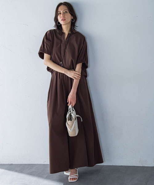 LAUTREAMONT(ロートレアモン)の「【晴れ軽】撥水UVキーネックブラウス≪UV/接触冷感/撥水性/洗濯機で洗える≫(シャツ/ブラウス・レディース・ブラック/ホワイト/ブラウン/グリーン/ベージュ・9号)」の8枚目の写真