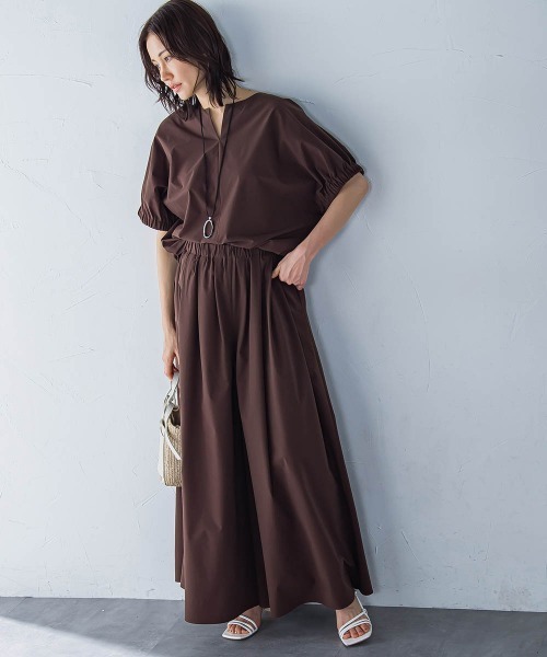 LAUTREAMONT(ロートレアモン)の「【晴れ軽】撥水UVキーネックブラウス≪UV/接触冷感/撥水性/洗濯機で洗える≫(シャツ/ブラウス・レディース・ブラック/ホワイト/ブラウン/グリーン/ベージュ・9号)」の9枚目の写真