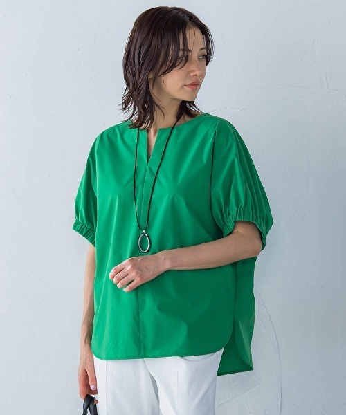 LAUTREAMONT(ロートレアモン)の「【晴れ軽】撥水UVキーネックブラウス≪UV/接触冷感/撥水性/洗濯機で洗える≫(シャツ/ブラウス・レディース・ブラック/ホワイト/ブラウン/グリーン/ベージュ・9号)」の22枚目の写真