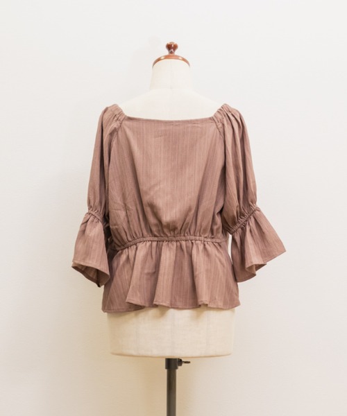 CLETTE(クレット)の「リボンブラウス&スカートセットアップ(ワンピース・レディース・サンドグレー/モカ/ネイビー・4L/3L/LL)」の18枚目の写真