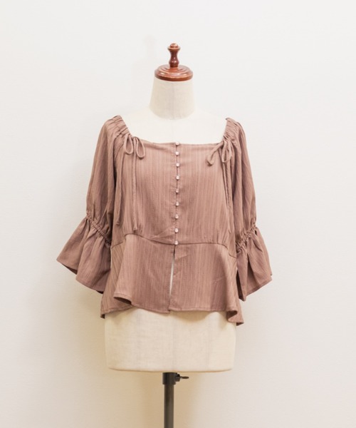 CLETTE(クレット)の「リボンブラウス&スカートセットアップ(ワンピース・レディース・サンドグレー/モカ/ネイビー・4L/3L/LL)」の20枚目の写真