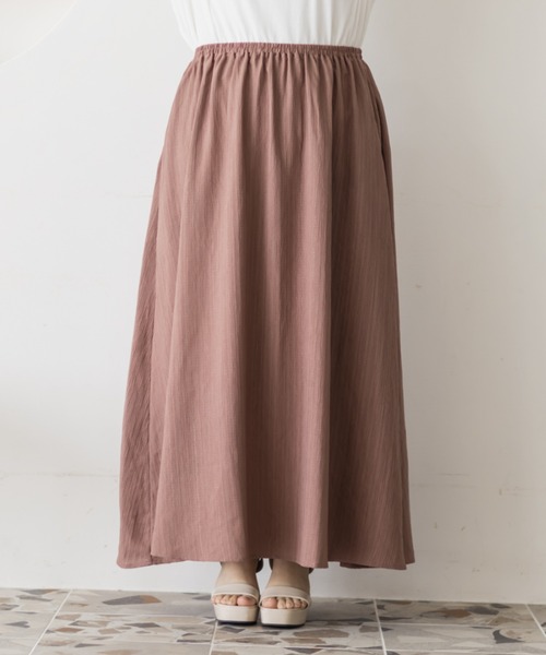 CLETTE(クレット)の「リボンブラウス&スカートセットアップ(ワンピース・レディース・サンドグレー/モカ/ネイビー・4L/3L/LL)」の17枚目の写真