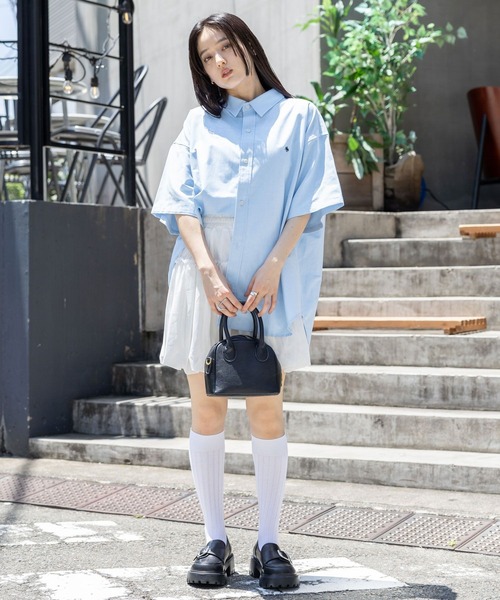RAGEBLUE（レイジブルー）の「＜POLO BCS/ポロ・ビーシーエス＞別注アソートルーズシャツ/SS（シャツ/ブラウス・レディース・ネイビー系/ベージュ系/ブルー・FREE）」の5枚目の写真