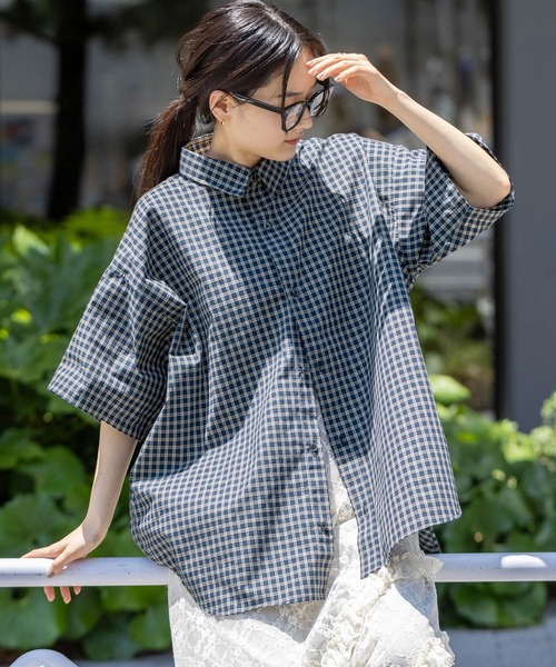 RAGEBLUE（レイジブルー）の「＜POLO BCS/ポロ・ビーシーエス＞別注アソートルーズシャツ/SS（シャツ/ブラウス・レディース・ネイビー系/ベージュ系/ブルー・FREE）」の20枚目の写真