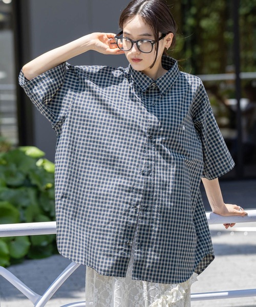 RAGEBLUE（レイジブルー）の「＜POLO BCS/ポロ・ビーシーエス＞別注アソートルーズシャツ/SS（シャツ/ブラウス・レディース・ネイビー系/ベージュ系/ブルー・FREE）」の19枚目の写真
