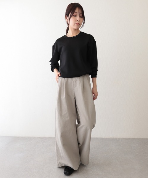 Lace Ladies(レースレディース)の「ハイウエスト ダブル タック ワイド パンツ(その他パンツ・レディース・グレー/ネイビー・S/L/M)」の14枚目の写真