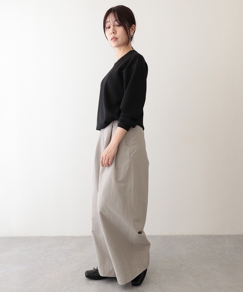 Lace Ladies(レースレディース)の「ハイウエスト ダブル タック ワイド パンツ(その他パンツ・レディース・グレー/ネイビー・S/L/M)」の18枚目の写真