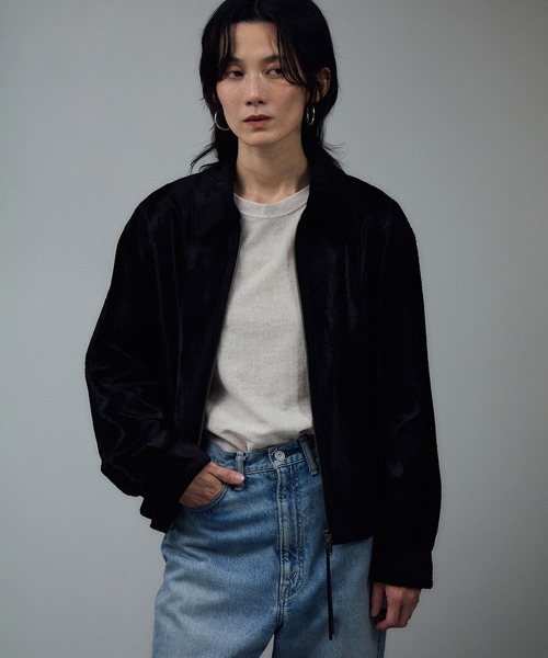 セール】ポニーヘアーライクジップブルゾン（ブルゾン）｜SALON adam