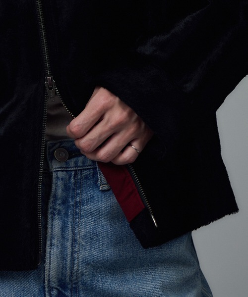 SALON adam et rope'（サロン アダム エ ロペ）の「ポニーヘアーライクジップブルゾン（ブルゾン・レディース・ブラック・FREE）」の10枚目の写真