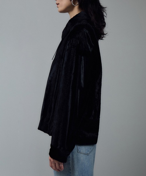 SALON adam et rope'（サロン アダム エ ロペ）の「ポニーヘアーライクジップブルゾン（ブルゾン・レディース・ブラック・FREE）」の12枚目の写真