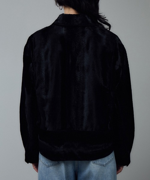 SALON adam et rope'（サロン アダム エ ロペ）の「ポニーヘアーライクジップブルゾン（ブルゾン・レディース・ブラック・FREE）」の13枚目の写真