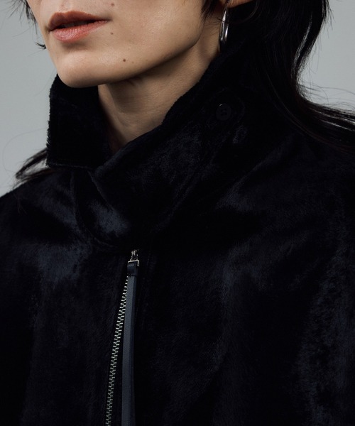 SALON adam et rope'（サロン アダム エ ロペ）の「ポニーヘアーライクジップブルゾン（ブルゾン・レディース・ブラック・FREE）」の15枚目の写真