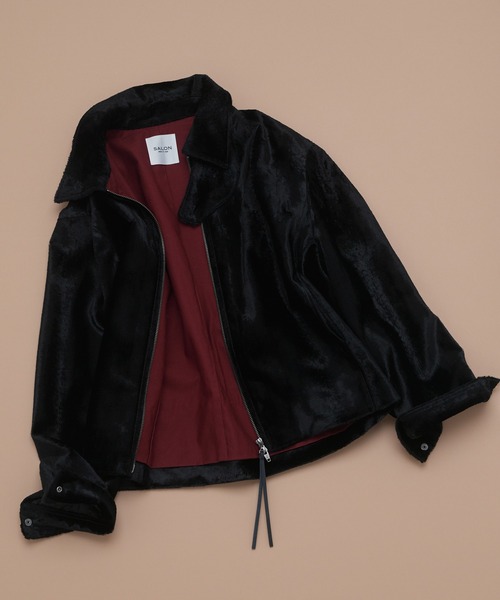 SALON adam et rope'（サロン アダム エ ロペ）の「ポニーヘアーライクジップブルゾン（ブルゾン・レディース・ブラック・FREE）」の21枚目の写真