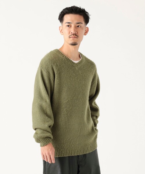 TOWNCRAFT（タウンクラフト）の「【別注】TOWN CRAFT / シャギー Vネック ニット（ユニセックス）（ニット/セーター・メンズ・ミント/ブラック・L/XL/S/M）」の10枚目の写真