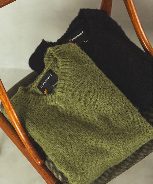 TOWNCRAFT（タウンクラフト）の「【別注】TOWN CRAFT / シャギー Vネック ニット（ユニセックス）（ニット/セーター・メンズ・ミント/ブラック・L/XL/S/M）」の9枚目の写真