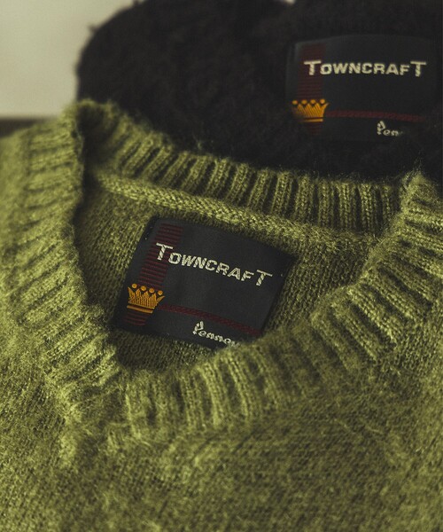 TOWNCRAFT（タウンクラフト）の「【別注】TOWN CRAFT / シャギー Vネック ニット（ユニセックス）（ニット/セーター・メンズ・ミント/ブラック・L/XL/S/M）」の8枚目の写真