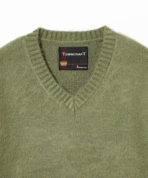 TOWNCRAFT（タウンクラフト）の「【別注】TOWN CRAFT / シャギー Vネック ニット（ユニセックス）（ニット/セーター・メンズ・ミント/ブラック・L/XL/S/M）」の7枚目の写真
