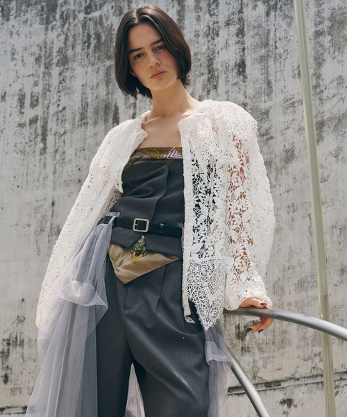 LA BELLE ETUDE（ラベルエチュード）の「総レースBIGモチーフレース衿ブラウス（シャツ/ブラウス・レディース・ホワイト/ブラック・FREE）」の7枚目の写真