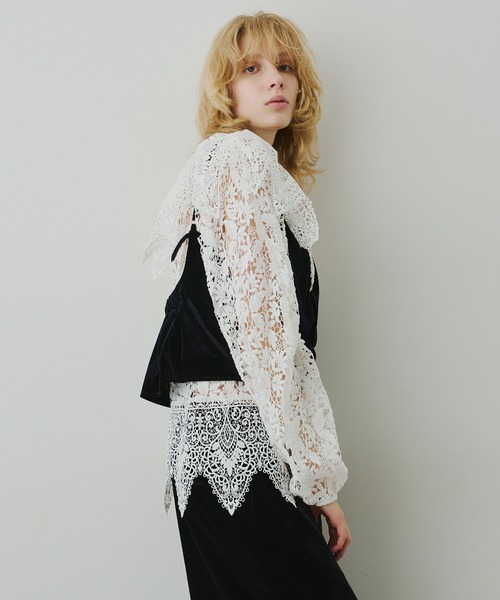 LA BELLE ETUDE（ラベルエチュード）の「総レースBIGモチーフレース衿ブラウス（シャツ/ブラウス・レディース・ホワイト/ブラック・FREE）」の21枚目の写真