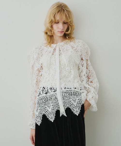 LA BELLE ETUDE（ラベルエチュード）の「総レースBIGモチーフレース衿ブラウス（シャツ/ブラウス・レディース・ホワイト/ブラック・FREE）」の15枚目の写真
