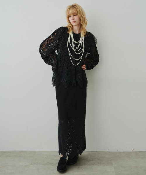 LA BELLE ETUDE（ラベルエチュード）の「総レースBIGモチーフレース衿ブラウス（シャツ/ブラウス・レディース・ホワイト/ブラック・FREE）」の14枚目の写真