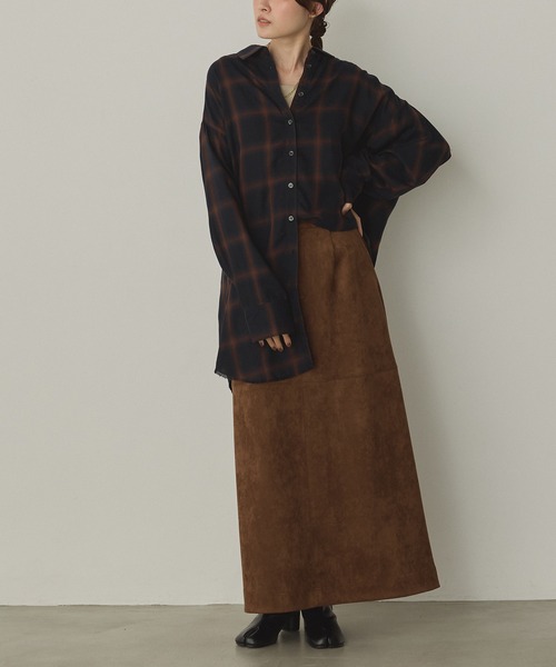 hunch（ハンチ）の「オンブレチェック オーバーシャツ（シャツ/ブラウス・レディース・ホワイト系その他/ブラウン系その他/ブルー系その他/ベージュ系その他/ホワイト系その他2/ブラック系その他・FREE）」の10枚目の写真