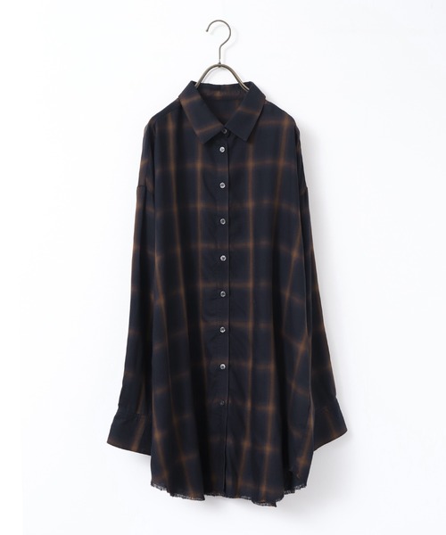 hunch（ハンチ）の「オンブレチェック オーバーシャツ（シャツ/ブラウス・レディース・ホワイト系その他/ブラウン系その他/ブルー系その他/ベージュ系その他/ホワイト系その他2/ブラック系その他・FREE）」の13枚目の写真