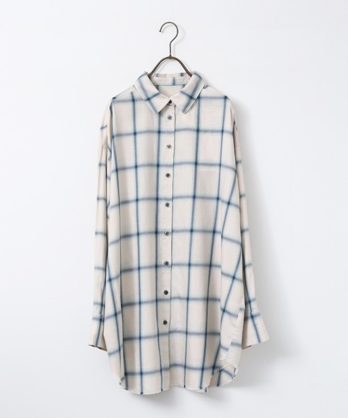 hunch（ハンチ）の「オンブレチェック オーバーシャツ（シャツ/ブラウス・レディース・ホワイト系その他/ブラウン系その他/ブルー系その他/ベージュ系その他/ホワイト系その他2/ブラック系その他・FREE）」の21枚目の写真