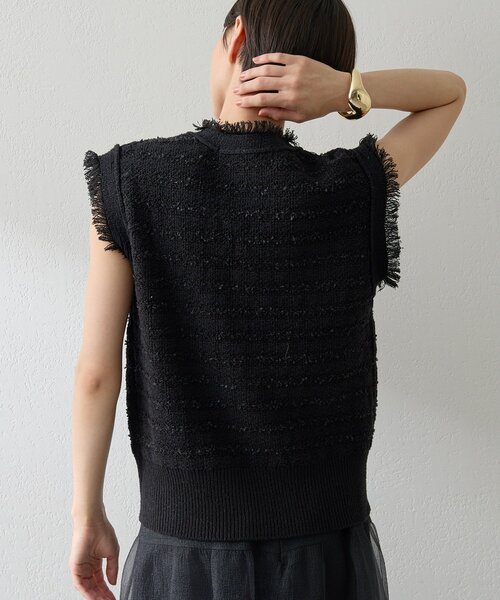 新品 Whim Gazetteツイードニットジレ ツィードニットジレ | Whim Gazette(ウィム ガゼット)レディース